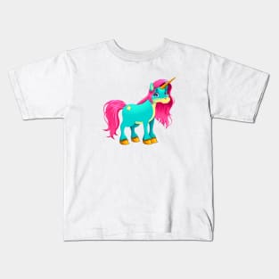 Baby unicorn smiling Kids T-Shirt